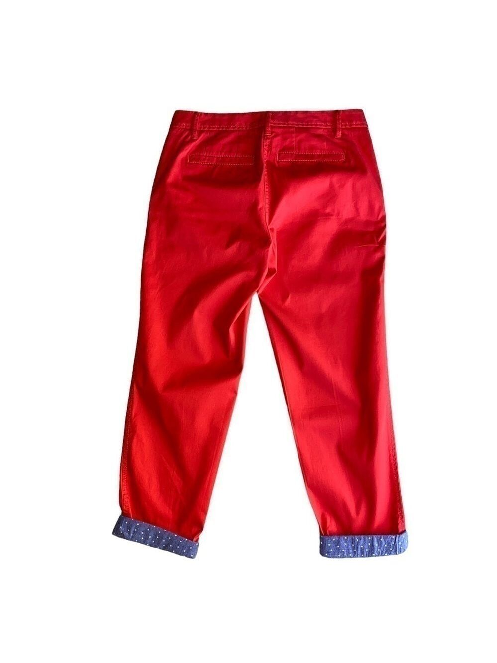 Talbots Girlfriend Chino Cuffed Capri Pants Red Size 0 Petite - Picture 2 of 10
